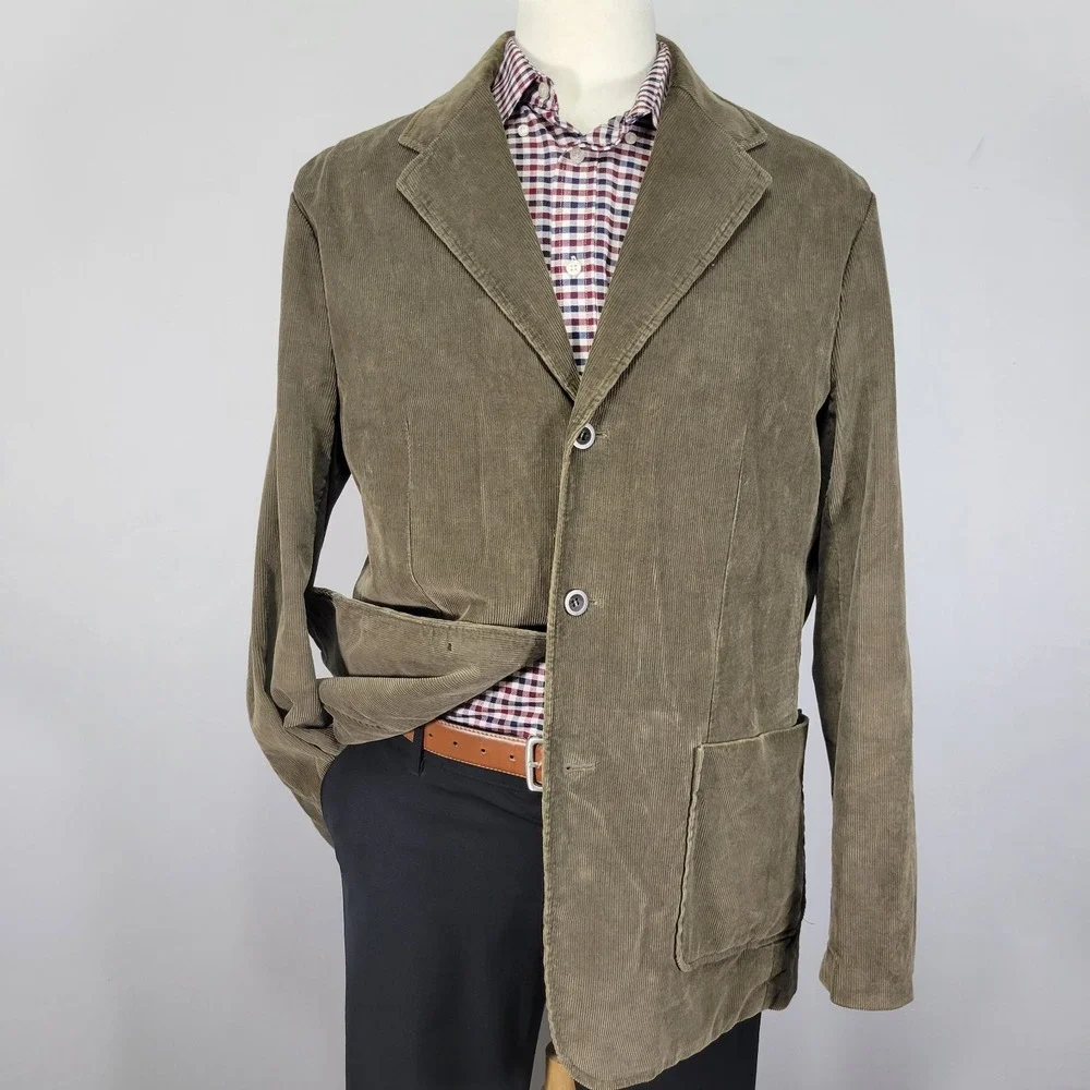 St. John's Bay Men's‎ Sport Coat Blazer Jacket Tobacco Brown Corduroy Large Tall